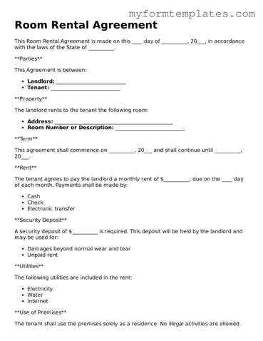 Room Rental Agreement Document