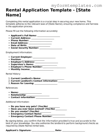 Rental Application Document