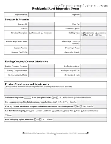 Official Roof Inspection Form in PDF