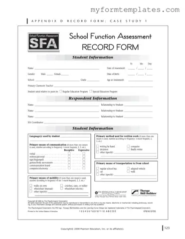 Official School Function Assessment Form in PDF
