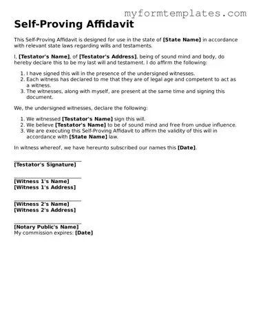 Self-Proving Affidavit Document