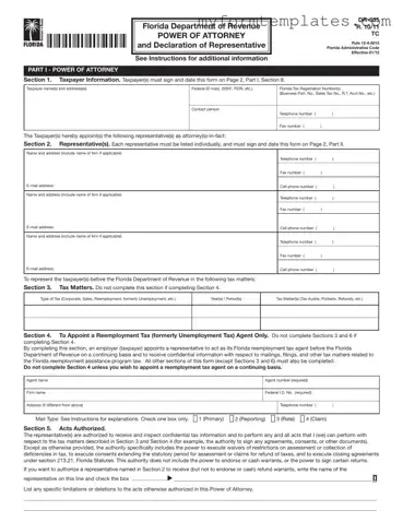 Official Tax POA dr 835 Form in PDF