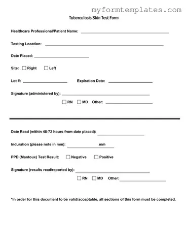 Official Tb Test Form in PDF