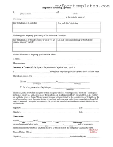 Official Temporary Custody Form in PDF