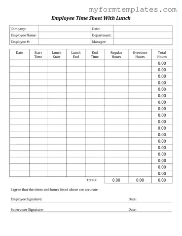 Official Time Card Form in PDF