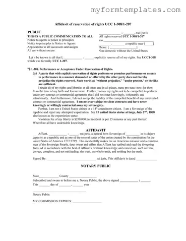 Official Ucc 1 308 Form in PDF