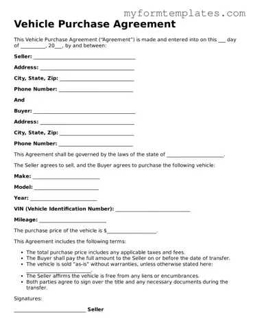 Vehicle Purchase Agreement Document