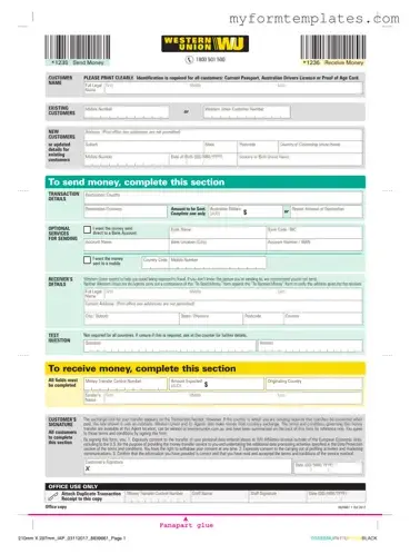 Official Western Union Form in PDF